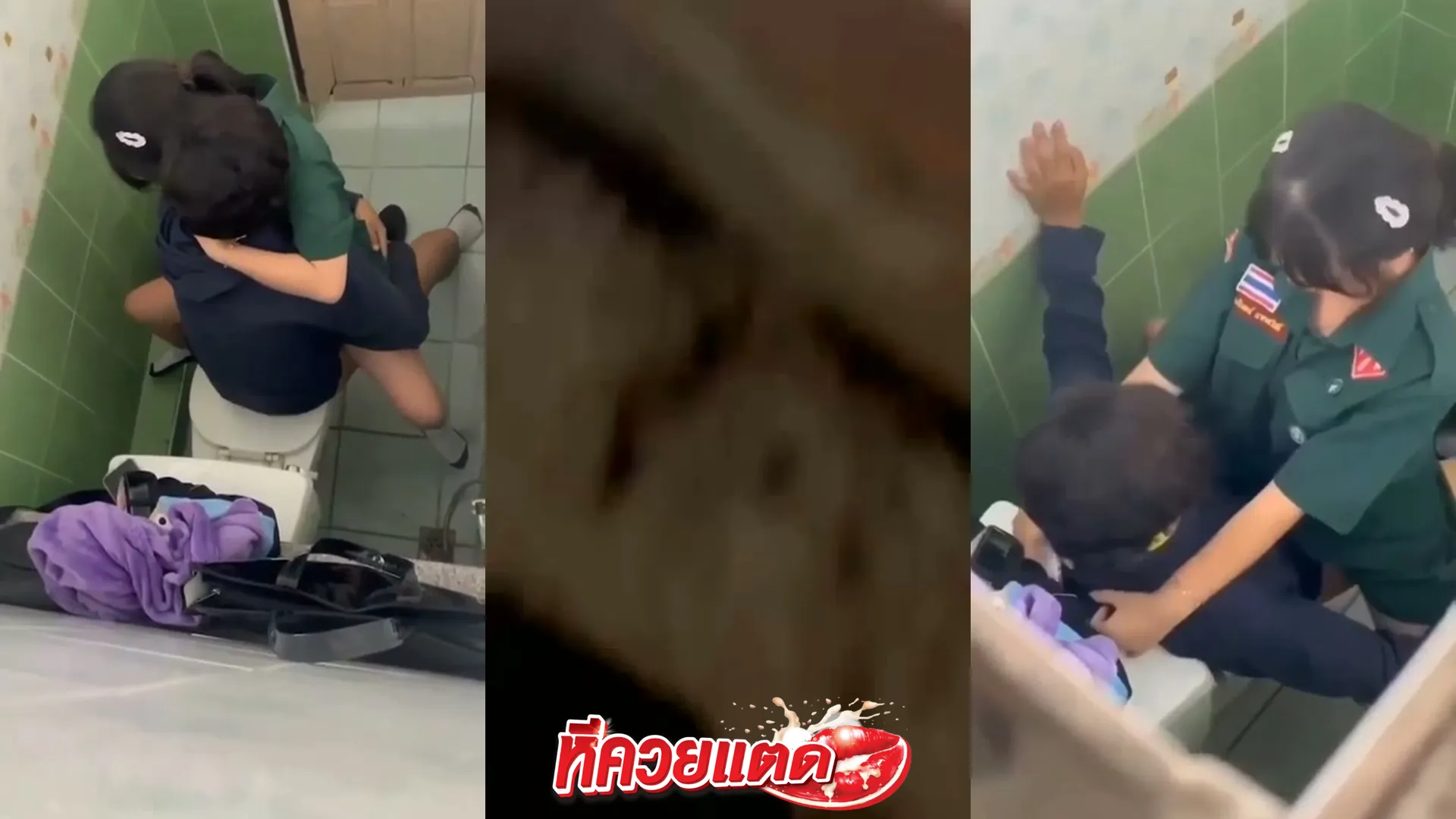 คลิปหลุดทางบ้าน แอบถ่ายเนตรนารี XXX เย็ดกันในห้องน้ำโรงเรียน เจอเพื่อนปีนขึ้นมาแอบถ่ายไม่รู้ตัว